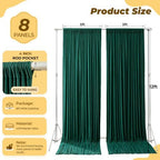 40ft×12ft Hunter Green Backdrop Curtain for Wedding Parties, Wrinkle Free Polyester Photo Backdrop Drapes for, alternate view