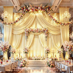 40ft×12ft Light Yellow Backdrop Curtain for Wedding Parties, Wrinkle Free Polyester Photo Backdrop Drapes for, alternate view
