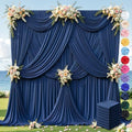 40ft×12ft Navy Blue Backdrop Curtain for Wedding Parties, Wrinkle Free Polyester Photo Backdrop Drapes for Baby