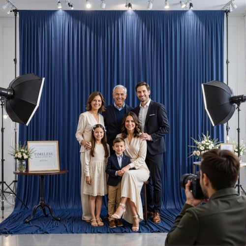 40ft×12ft Navy Blue Backdrop Curtain for Wedding Parties, Wrinkle Free Polyester Photo Backdrop Drapes for Baby, alternate