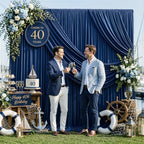 40ft×12ft Navy Blue Backdrop Curtain for Wedding Parties, Wrinkle Free Polyester Photo Backdrop Drapes for Baby, alternate