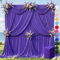40ft×12ft Purple Backdrop Curtain for Wedding Parties, Wrinkle Free Polyester Photo Backdrop Drapes for Baby