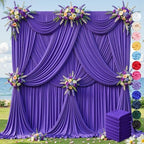 40ft×12ft Purple Backdrop Curtain for Wedding Parties, Wrinkle Free Polyester Photo Backdrop Drapes for Baby