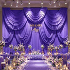40ft×12ft Purple Backdrop Curtain for Wedding Parties, Wrinkle Free Polyester Photo Backdrop Drapes for Baby, alternate view
