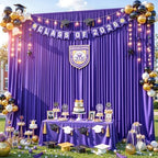 40ft×12ft Purple Backdrop Curtain for Wedding Parties, Wrinkle Free Polyester Photo Backdrop Drapes for Baby, alternate view