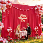 40ft×12ft Red Backdrop Curtain for Wedding Parties, Wrinkle Free Polyester Photo Backdrop Drapes for Baby, alternate view 2
