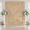 40ft×14ft Wrinkle Free Champagne Backdrop Curtain for Wedding Parties Photo in 14ft Long_8 Panels in Champagne