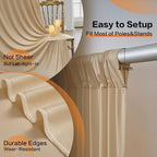40ft×14ft Wrinkle Free Champagne Backdrop Curtain for Wedding Parties Photo in 14ft Long_8 Panels in Champagne, alternate