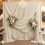 40ft×15ft Beige Backdrop Curtain for Wedding Parties in W5' x H15'(8 panels) in Beige, alternate view 2