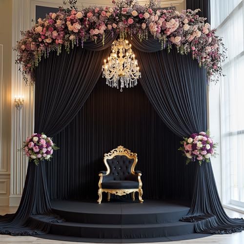 40ft×15ft Black Backdrop Curtain for Halloween Parties, alternate view 4