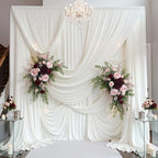 40ft×15ft Creamy Ivory Backdrop Curtain for Wedding Parties
