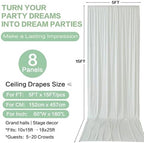 40ft×15ft Creamy Ivory Backdrop Curtain for Wedding Parties, alternate view 3