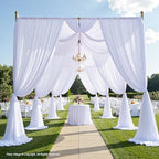 40ft×15ft White Backdrop Curtain for Wedding Parties, alternate view 3