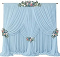 40ft x 10ft Baby Blue Backdrop Curtains, Wrinkle-Free Sheer Chiffon Fabric Photo Backdrop Draping Fabric for