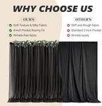 40ft x 10ft Black Backdrop Curtain Drapes, Wrinkle-Free Sheer Chiffon Fabric Photo Background Panels for Wedding, alternate