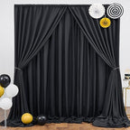 40ft x 10ft Black Backdrop Curtain Panels for Parties, 8 Panels 5ftx10ft Thick Wrinkle Resistant Polyester, alternate view 3