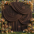 40ft x 10ft Brown Backdrop Curtains, Brown Drapes for Backdrop Fabric in 40 ft X 10 ft(8 Panels 5ft X 10ft) in, alternate