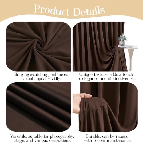 40ft x 10ft Brown Backdrop Curtains, Brown Drapes for Backdrop Fabric in 40 ft X 10 ft(8 Panels 5ft X 10ft) in, alternate