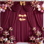 40ft x 10ft Burgundy Backdrop Curtains, Burgundy Drapes for Backdrop Draping Fabric Christmas Wedding Birthday, alternate