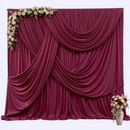 40ft x 10ft Burgundy Backdrop Curtains, Burgundy Drapes for Backdrop Fabric in 40 ft X 10 ft(8 Panels 5ft X, alternate view 6