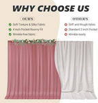 40ft x 10ft Dusty Rose Backdrop Curtains, Wrinkle-Free Sheer Chiffon Fabric Photo Backdrop Drapes for Wedding, alternate view