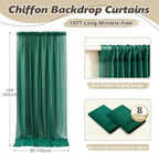 40ft x 10ft Emerald Green Backdrop Curtains, Wrinkle-Free Sheer Chiffon Fabric Photo Backdrop Drapes for Wedding, alternate
