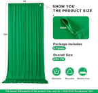 40ft x 10ft Green Backdrop Drapes for Wedding Parties, 8 Panels Wrinkle-Free Polyester Fabric Background, alternate view 4