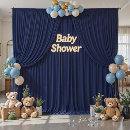 40ft x 10ft Navy Blue Backdrop Curtains, Navy Blue Drapes for Backdrop Wedding Birthday Party Baby Bridal Shower, alternate