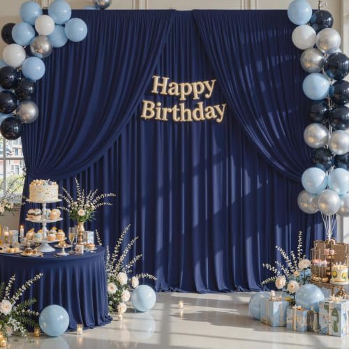 40ft x 10ft Navy Blue Backdrop Curtains, Navy Blue Drapes for Backdrop Wedding Birthday Party Baby Bridal Shower, alternate