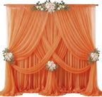 40ft x 10ft Orange Backdrop Curtains, Wrinkle-Free Sheer Chiffon Fabric Photo Backdrop Drapes for Wedding Arch