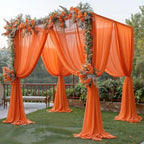 40ft x 10ft Orange Backdrop Curtains, Wrinkle-Free Sheer Chiffon Fabric Photo Backdrop Drapes for Wedding Arch, alternate