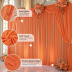 40ft x 10ft Orange Backdrop Curtains, Wrinkle-Free Sheer Chiffon Fabric Photo Backdrop Drapes for Wedding Arch, alternate