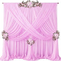 40ft x 10ft Pink Backdrop Curtains, Wrinkle-Free Sheer Chiffon Fabric Photo Backdrop Drapes for Wedding Arch