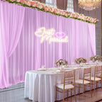 40ft x 10ft Pink Backdrop Curtains, Wrinkle-Free Sheer Chiffon Fabric Photo Backdrop Drapes for Wedding Arch, alternate view