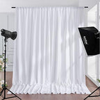 40ft x 10ft White Backdrop Curtain Panels for Parties, Thick Wrinkle Resistant 8 Panels Polyester Wedding, alternate view 6