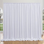40ft x 10ft White Backdrop Curtain Panels for Parties, Thick Wrinkle Resistant 8 Panels Polyester Wedding, alternate view 7