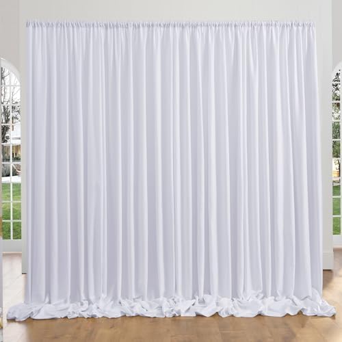 40ft x 10ft White Backdrop Curtain Panels for Parties, Thick Wrinkle Resistant 8 Panels Polyester Wedding, alternate view 7