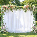 40ft x 10ft White Chiffon Backdrop Curtains, Wrinkle-Free Sheer Chiffon Fabric Photo Curtain Drapes for Wedding, alternate