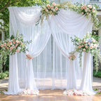 40ft x 10ft White Chiffon Backdrop Curtains, Wrinkle-Free Sheer Chiffon Fabric Photo Curtain Drapes for Wedding, alternate