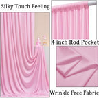 40ft x 10ft Wrinkle Free Baby Pink Backdrop Curtains for Parties, 8 Panels 5x10ft Silky Polyester Photo Backdrop, alternate