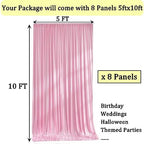40ft x 10ft Wrinkle Free Baby Pink Backdrop Curtains for Parties, 8 Panels 5x10ft Silky Polyester Photo Backdrop, alternate