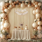 40ft x 10ft Wrinkle Free Beige Backdrop Curtains for Parties Weddings, 8 Panels 5×10ft Soft Silk Polyester Photo, alternate
