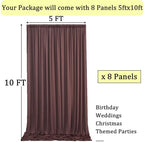 40ft x 10ft Wrinkle Free Brown Backdrop Curtains for Parties, 8 Panels 5x10ft Thick Fabric Backdrop Drapes for, alternate