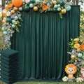 40ft x 10ft Wrinkle Free Hunter Green Backdrop Curtain for Jungle Parties, 8 Panels 5×10ft Soft Silky Green
