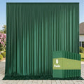 40ft x 10ft Wrinkle Free Hunter Green Backdrop Curtains for Parties, 8 Panels Polyester Green Photo Backdrop