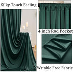 40ft x 10ft Wrinkle Free Hunter Green Backdrop Curtains for Parties, 8 Panels Polyester Green Photo Backdrop, alternate view