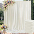 40ft x 10ft Wrinkle Free Ivory Backdrop Curtain for Parties, 8 Panels 5x10ft Silky Polyester Ivory Wedding