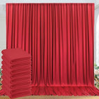 40ft x 10ft Wrinkle Free Red Backdrop Curtains for Parties, 8 Panels 5x10ft Silky Polyester Photo Backdrop