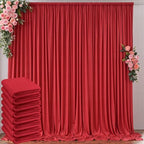 40ft x 10ft Wrinkle Free Red Backdrop Curtains for Parties, Polyester Photo Backdrop Drapes 8 Panels 5x10ft for