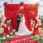 40ft x 10ft Wrinkle Free Red Backdrop Curtains for Parties, Polyester Photo Backdrop Drapes 8 Panels 5x10ft for, alternate